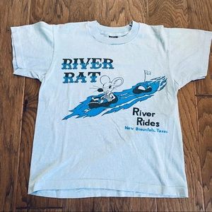 Vintage River Rat New Braunfels Texas youth childrens shirt Single Stitch